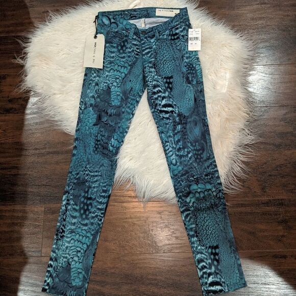 NWT Rag & Bone Peacock Print Legging jeans - Picture 3 of 11